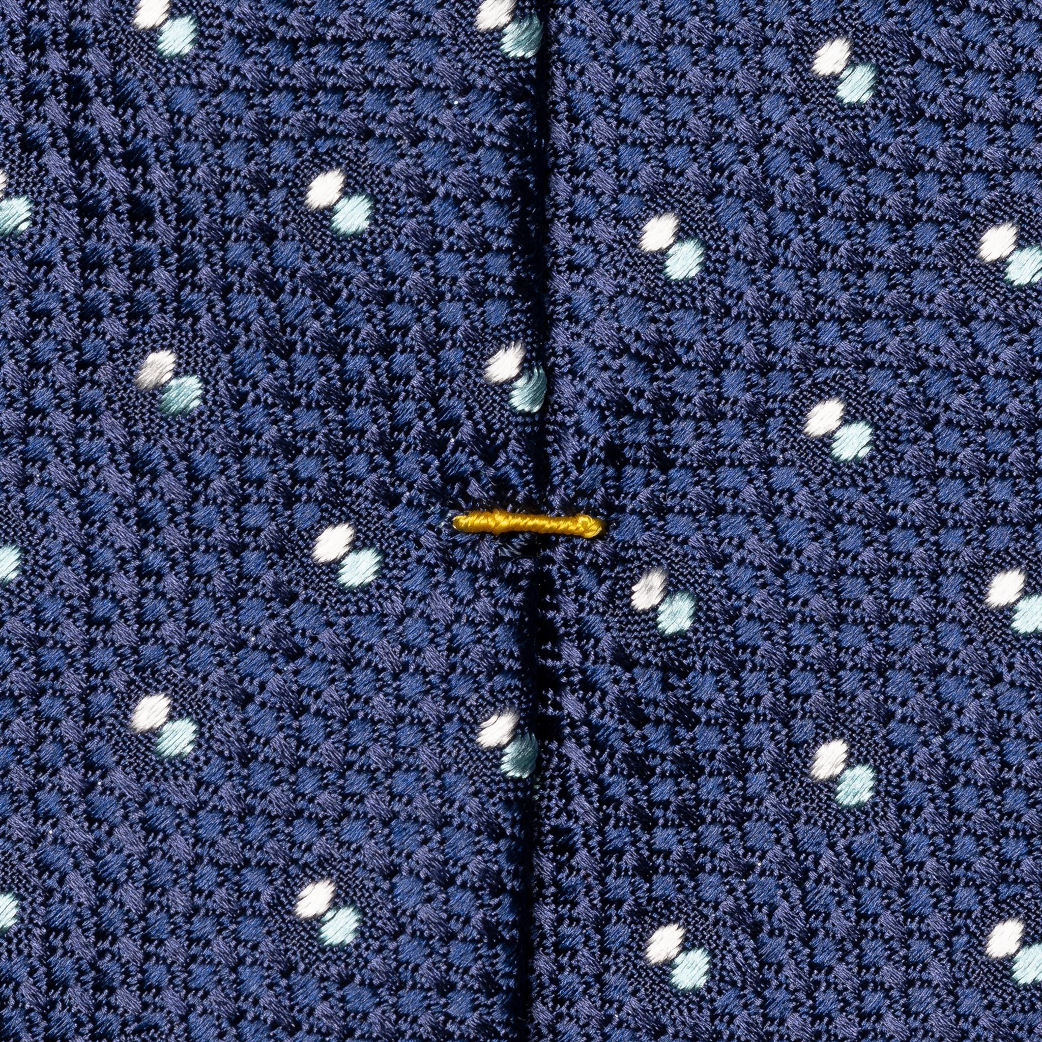 Navy Blue Pin Dot Woven Silk Tie - ETON
