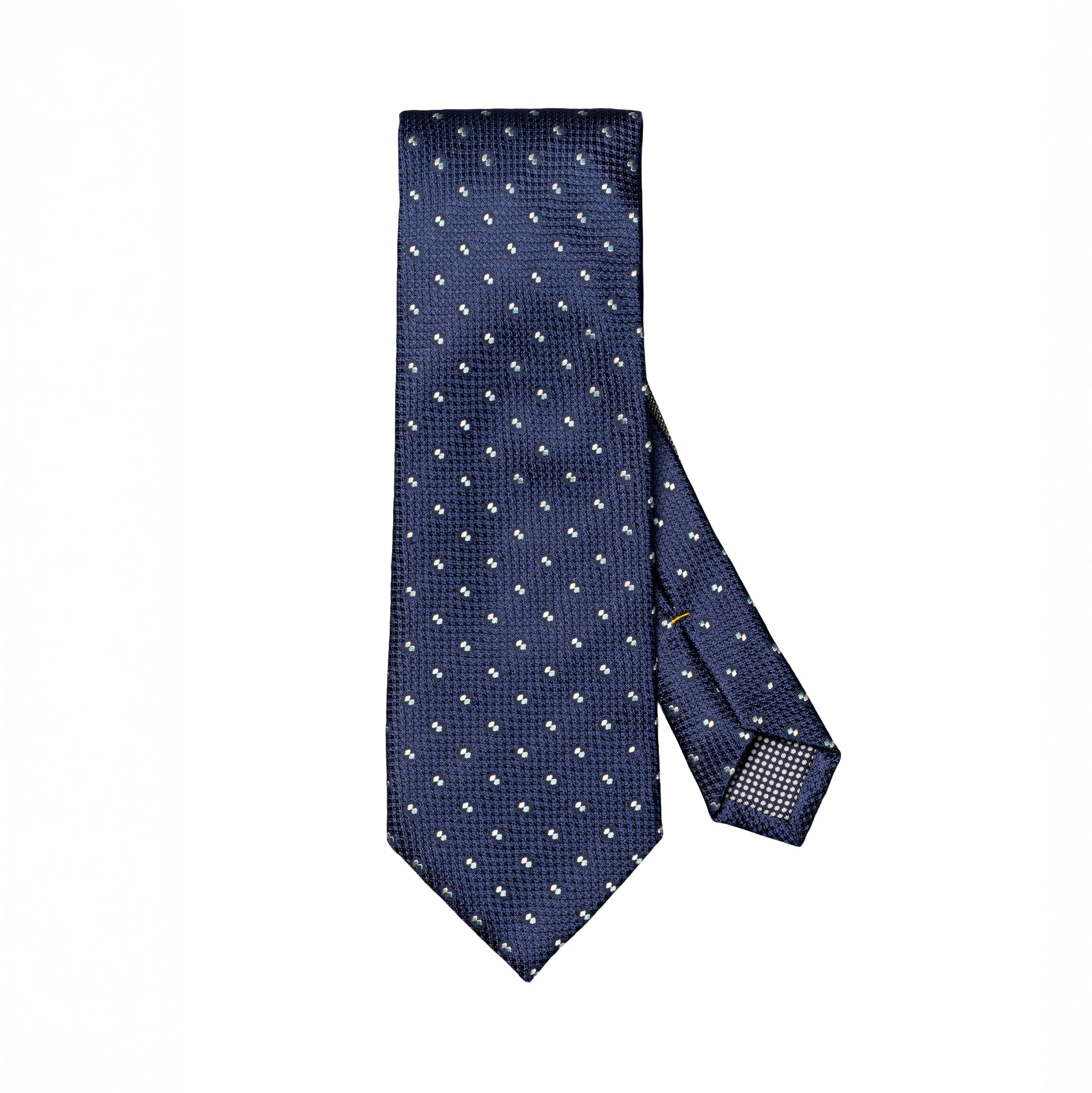 Navy Blue Pin Dot Woven Silk Tie - ETON