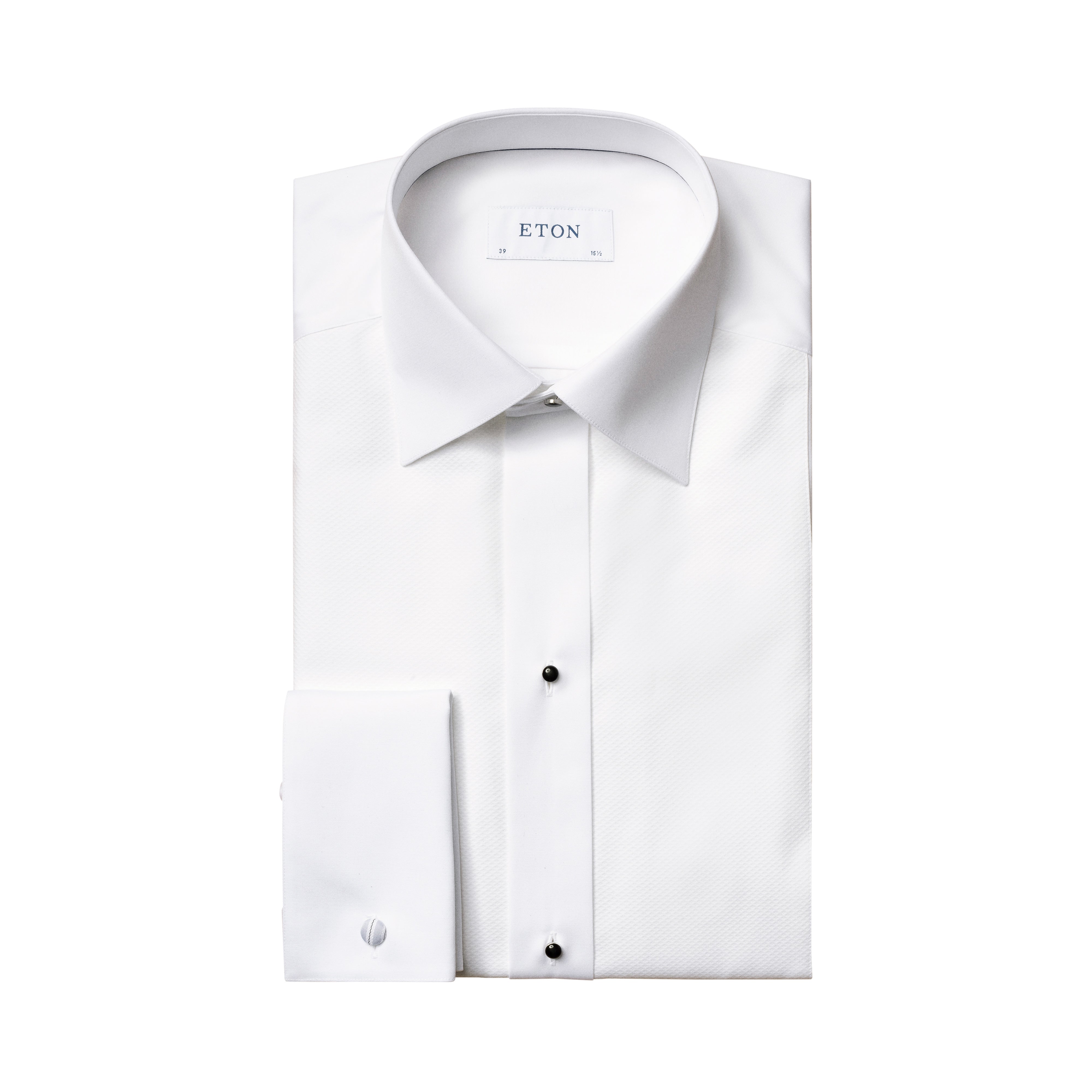 White Piqué Bib Stud-Front Slim Fit Tuxedo Shirt - ETON - Boutique Jacques International