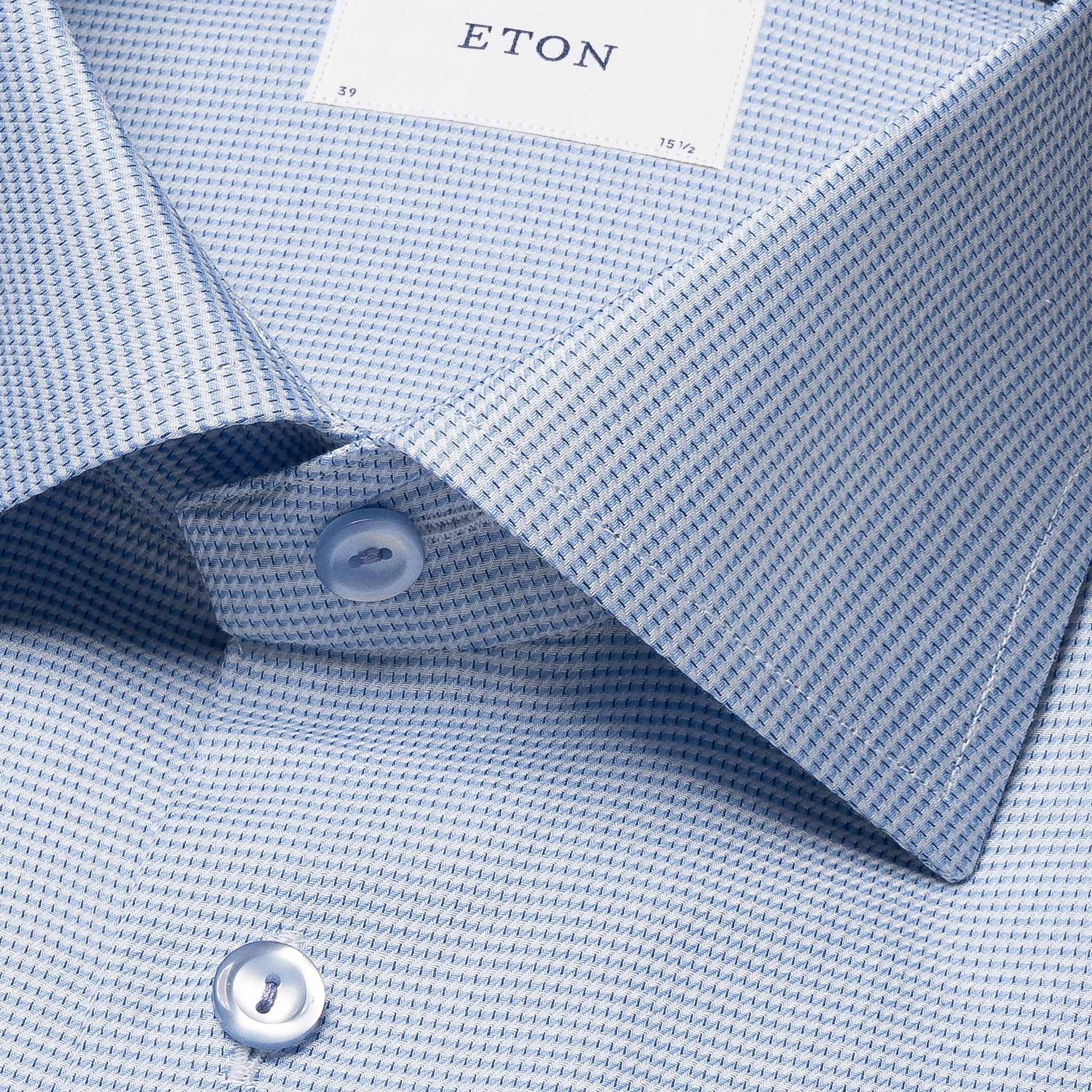 Blue Semi-Solid Dobby Contemporary Fit Shirt - ETON