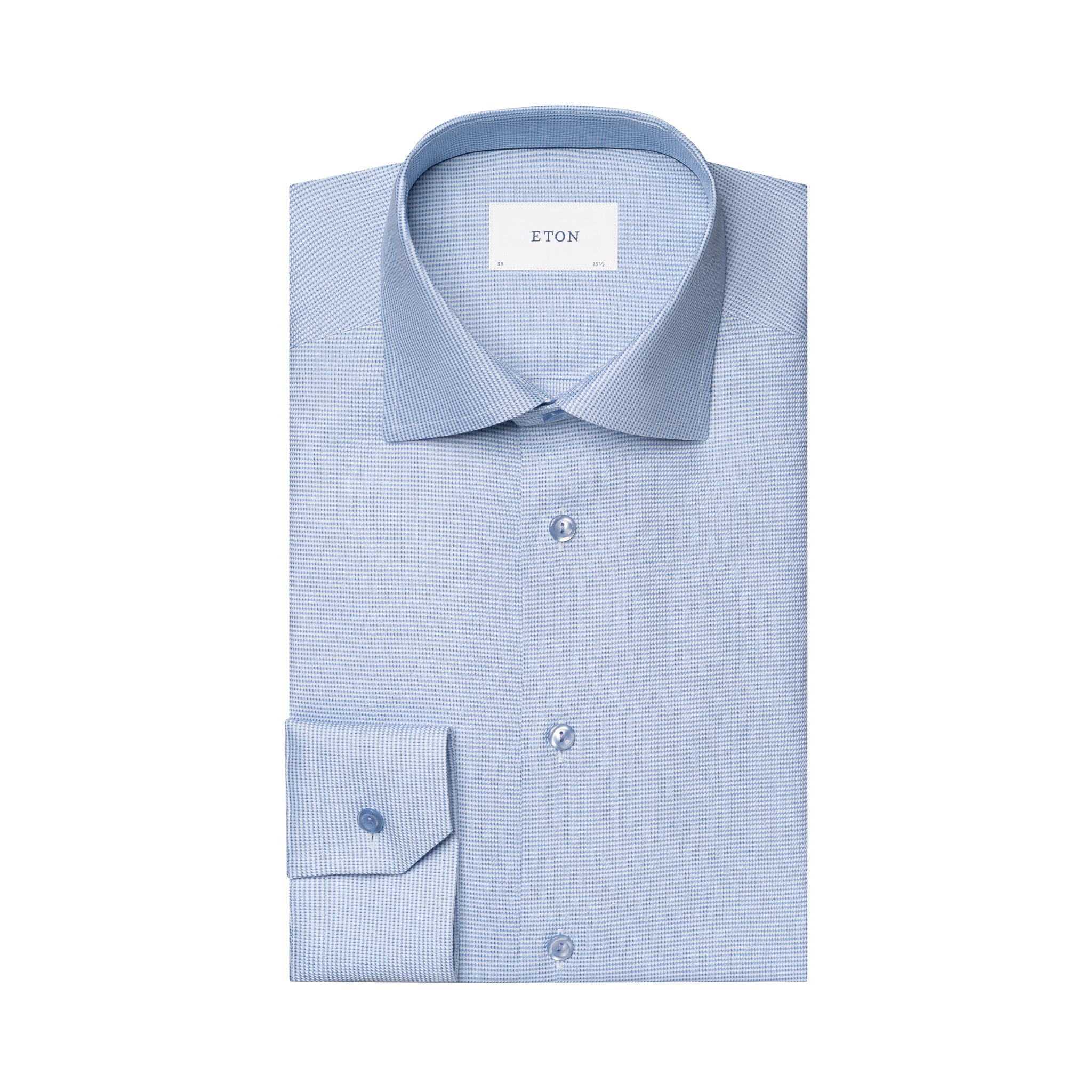 Blue Semi-Solid Dobby Contemporary Fit Shirt - ETON