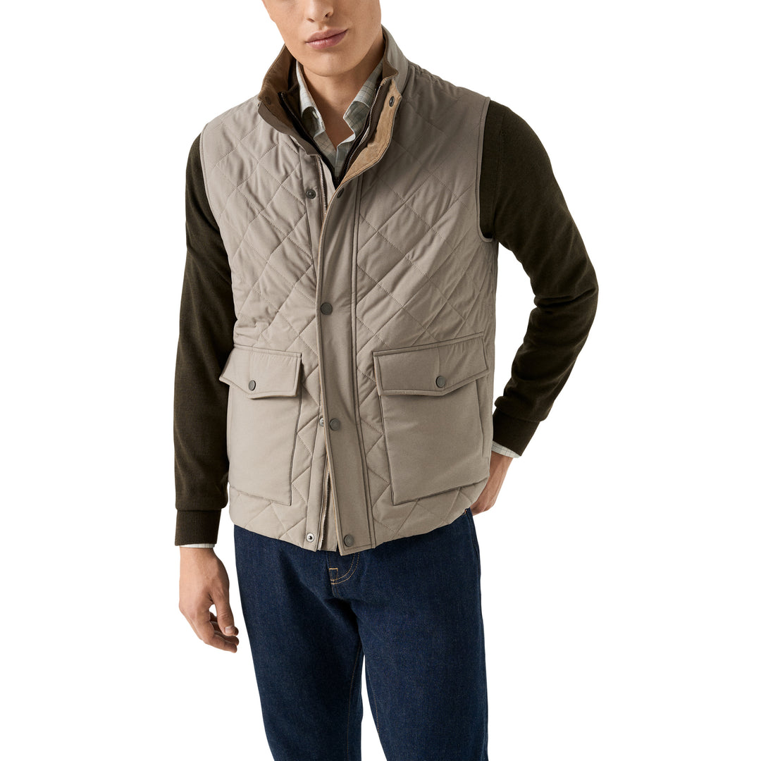 Beige Quilted Shell Water-Repellent Vest - ETON - Boutique Jacques International