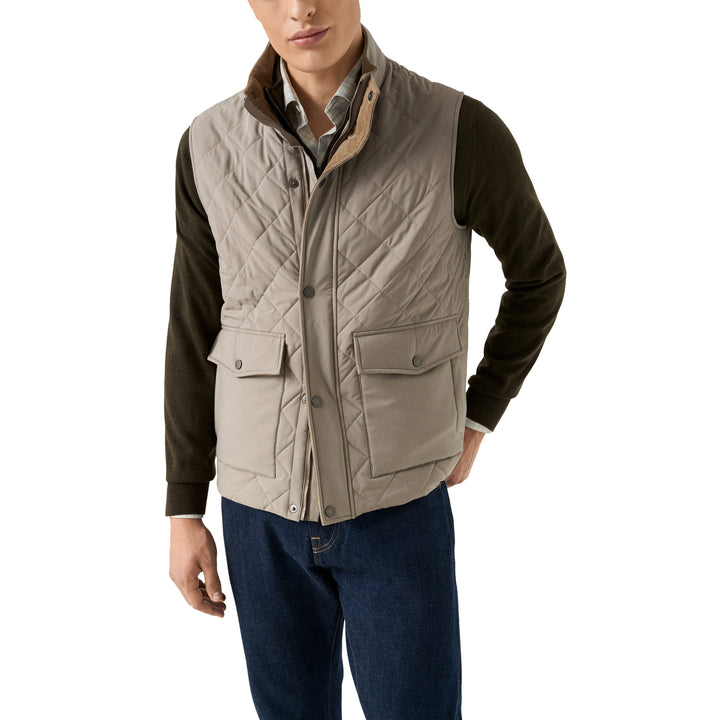 Beige Quilted Shell Water-Repellent Vest - ETON - Boutique Jacques International