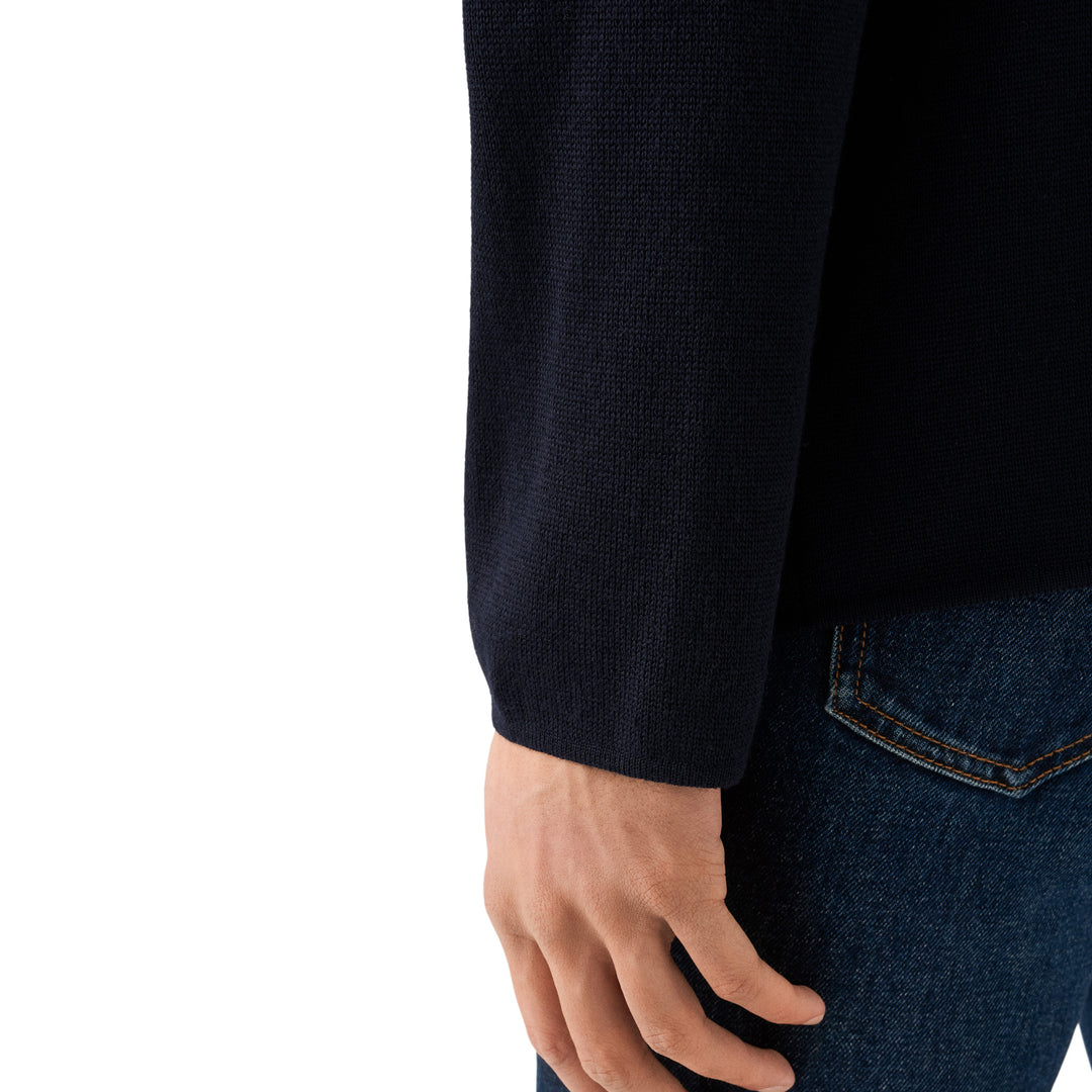 Navy Blue Wool Knit Milano Overshirt - ETON