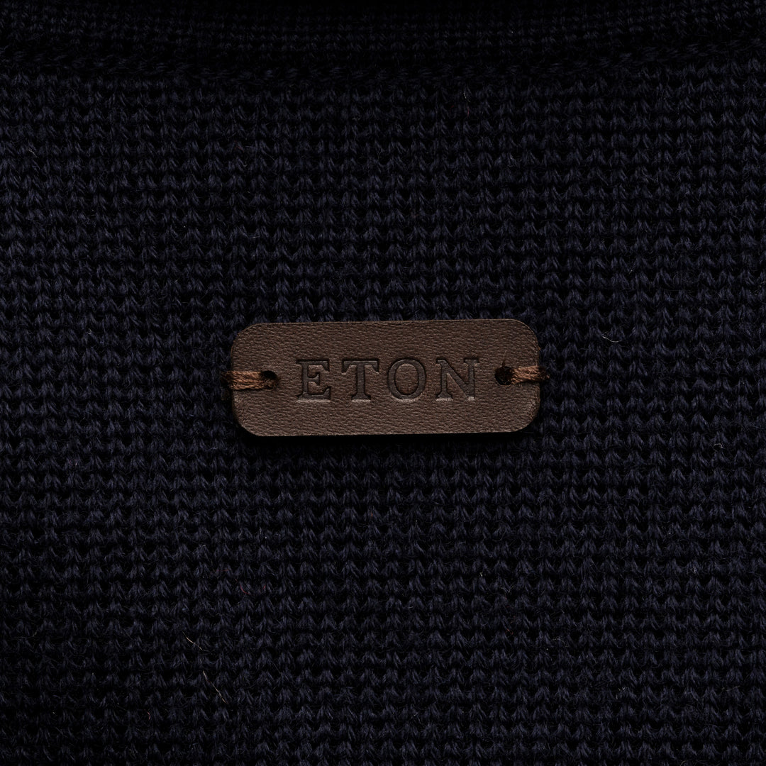 Navy Blue Wool Knit Milano Overshirt - ETON