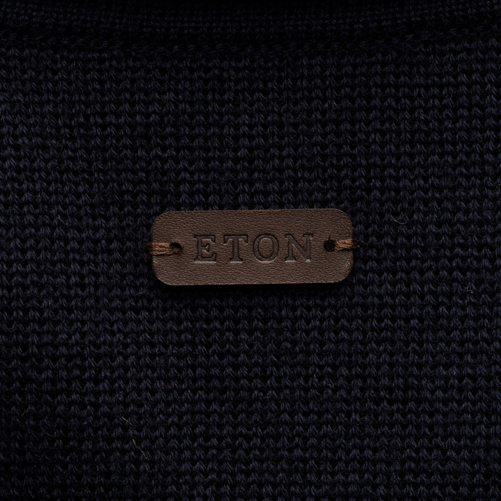 Navy Blue Wool Knit Milano Overshirt - ETON