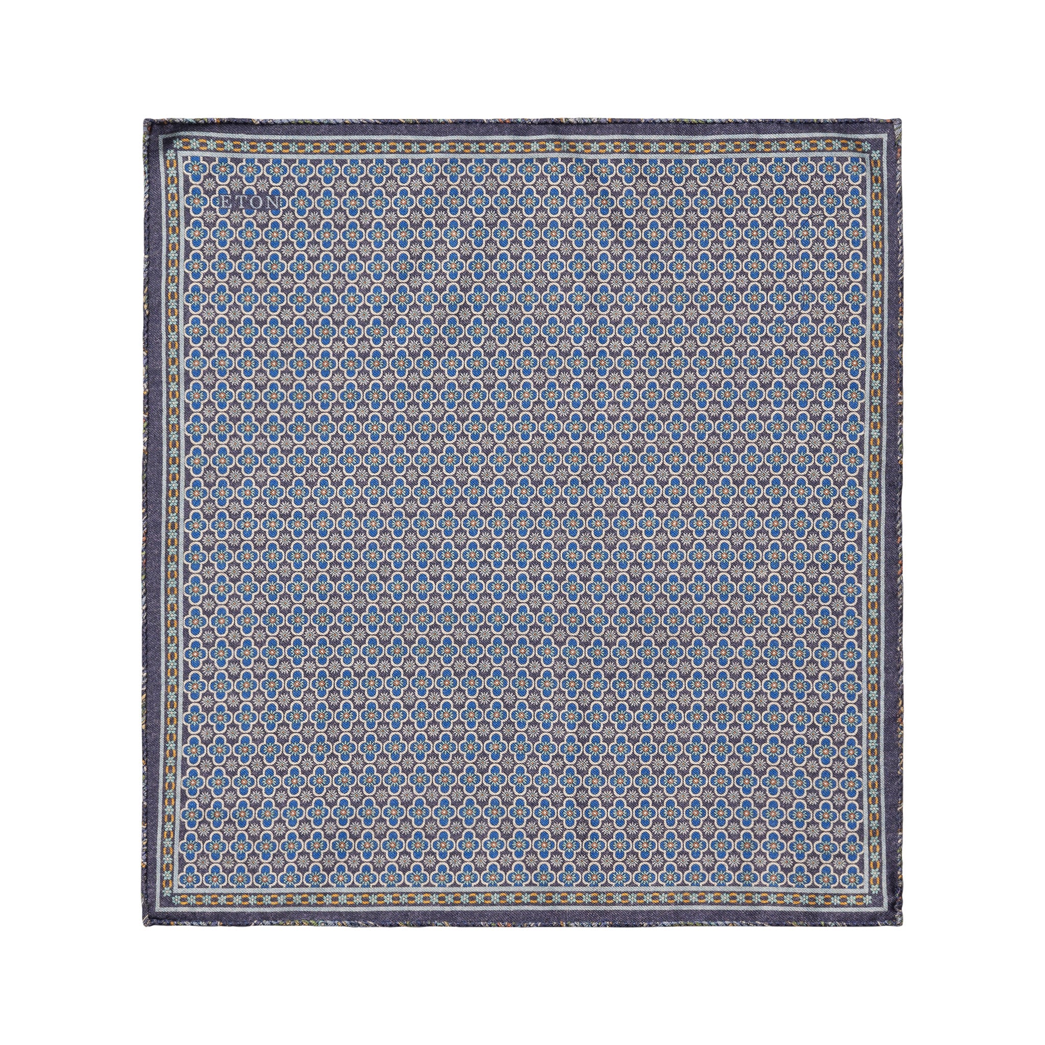 Mid blue Two-Face Wool Pocket Square - ETON