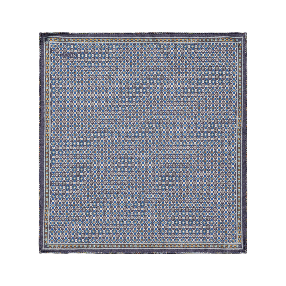 Mid blue Two-Face Wool Pocket Square - ETON
