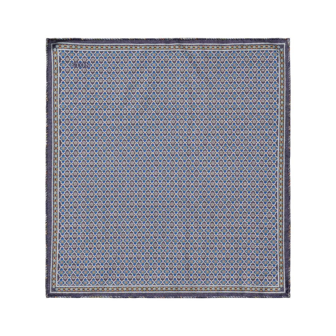 Mid blue Two-Face Wool Pocket Square - ETON