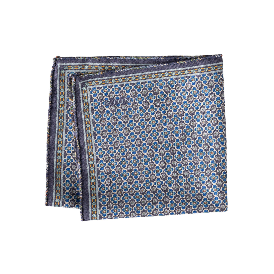 Mid blue Two-Face Wool Pocket Square - ETON
