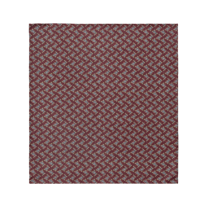 Burgundy Red Two-Face Wool Pocket Square - ETON