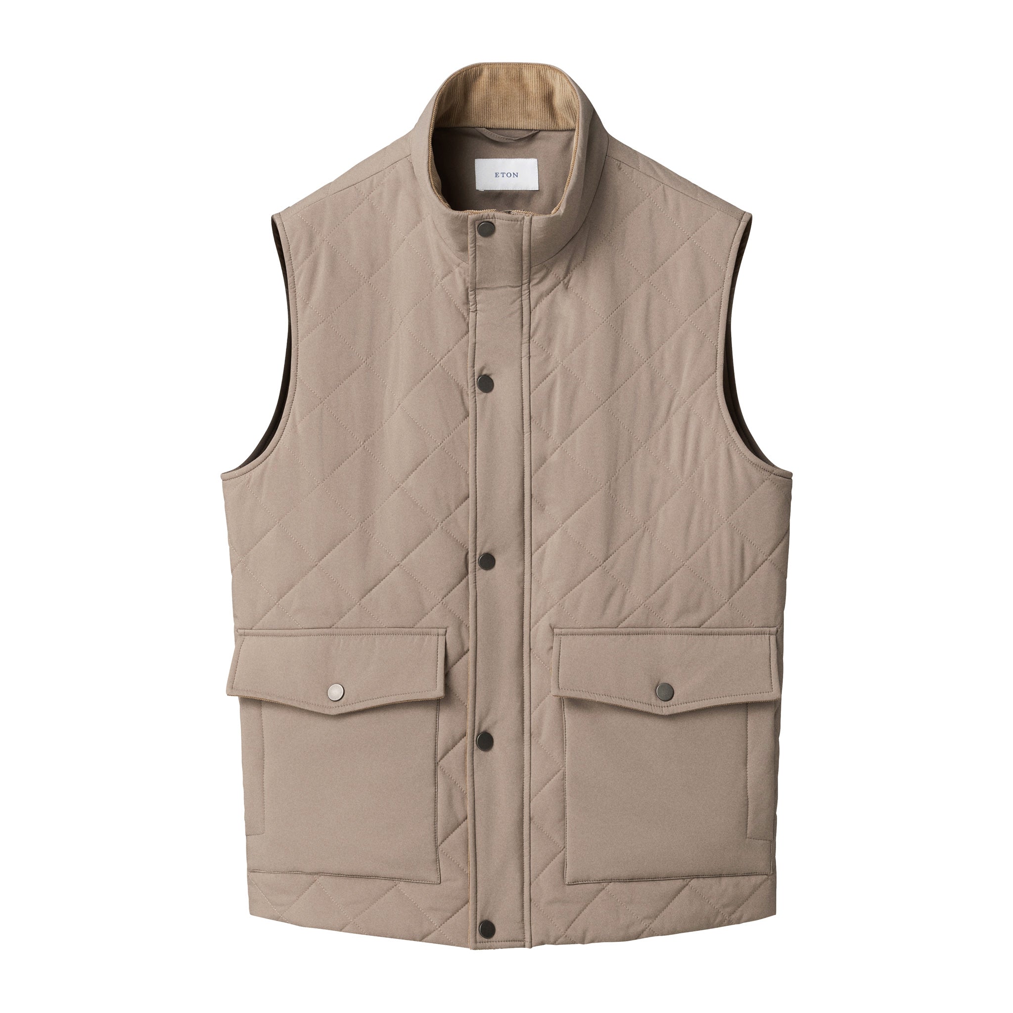 Beige Quilted Shell Water-Repellent Vest - ETON