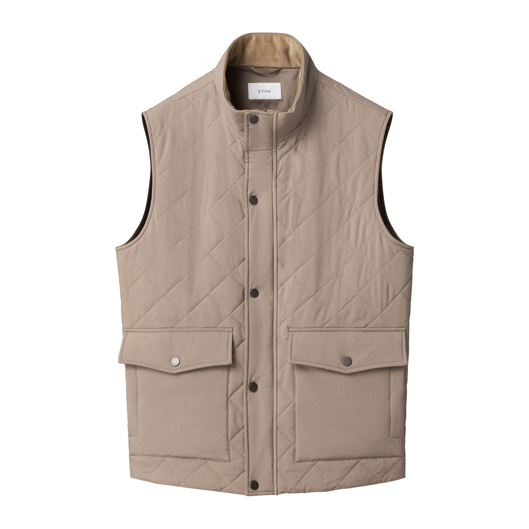 Beige Quilted Shell Water-Repellent Vest - ETON - Boutique Jacques International