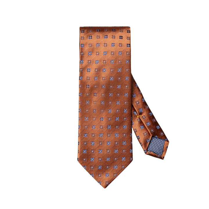 Orange Micro Floral Woven Silk Tie - ETON