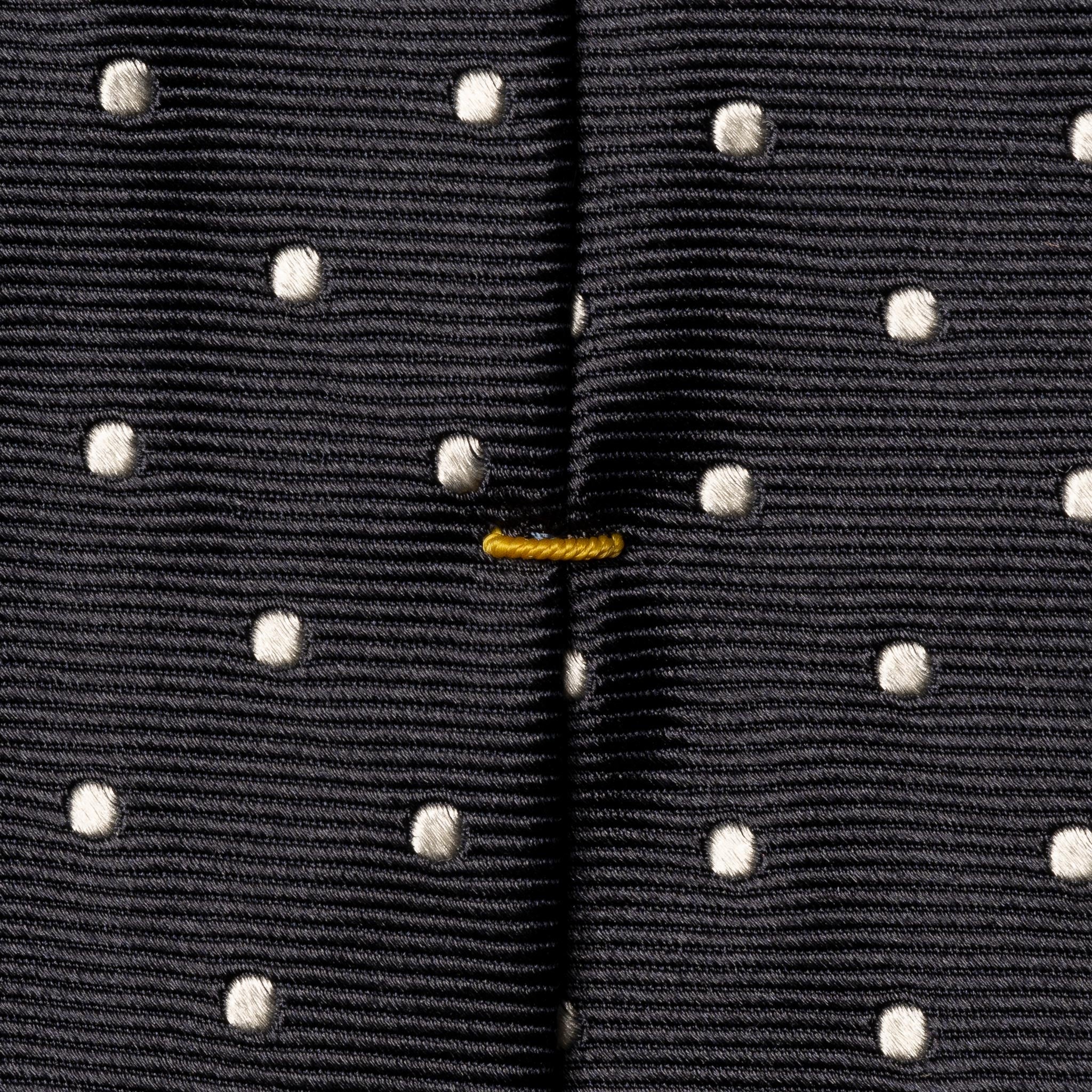 Midnight Blue Polka Dot Woven Silk Tie - ETON