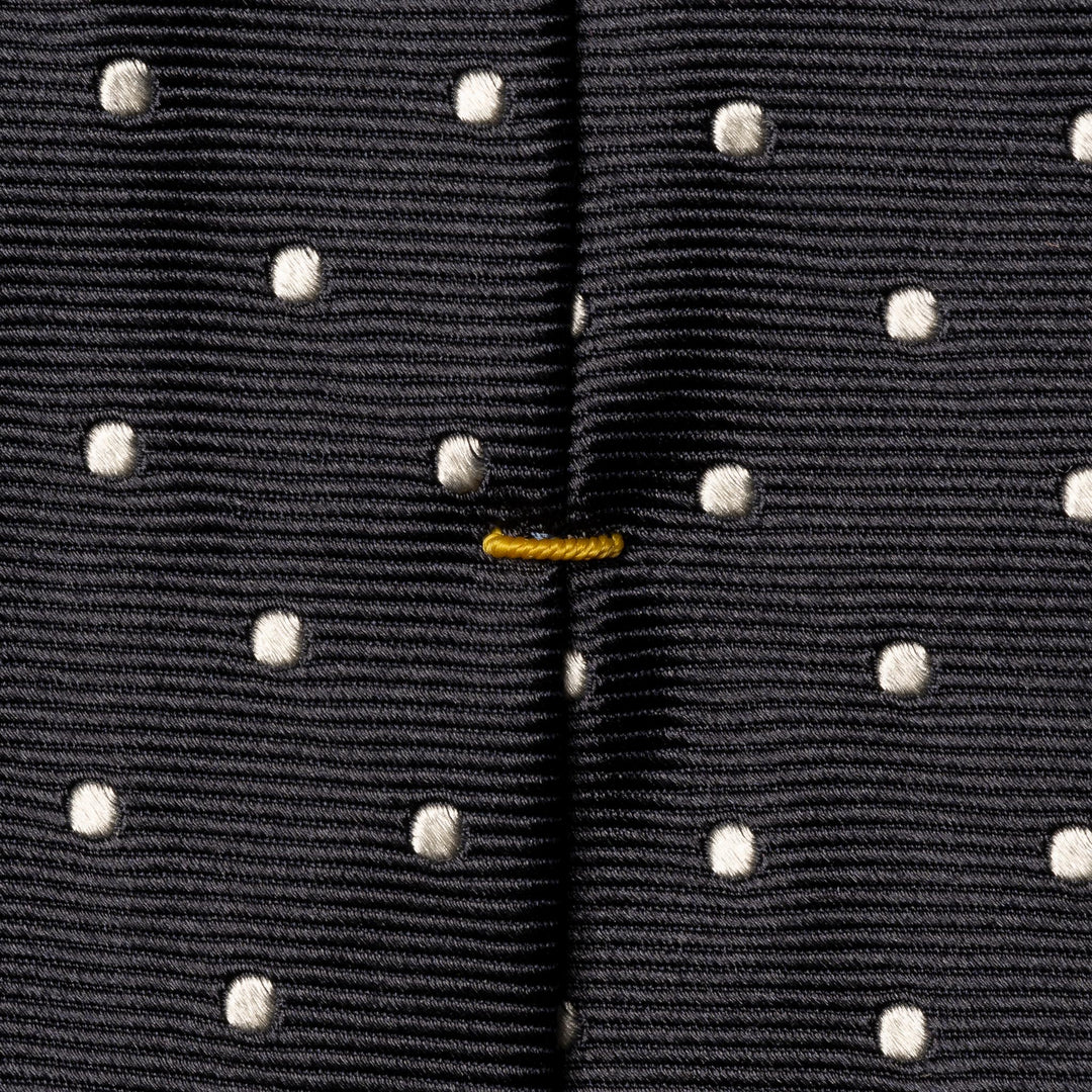 Midnight Blue Polka Dot Woven Silk Tie - ETON