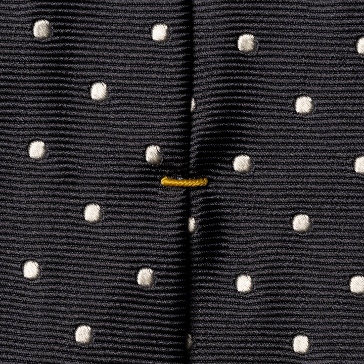 Midnight Blue Polka Dot Woven Silk Tie - ETON