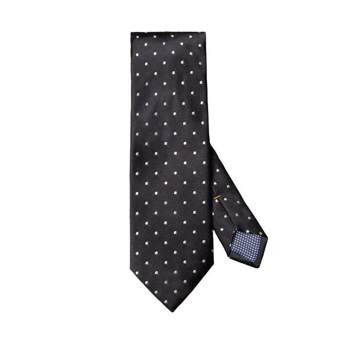Midnight Blue Polka Dot Woven Silk Tie - ETON