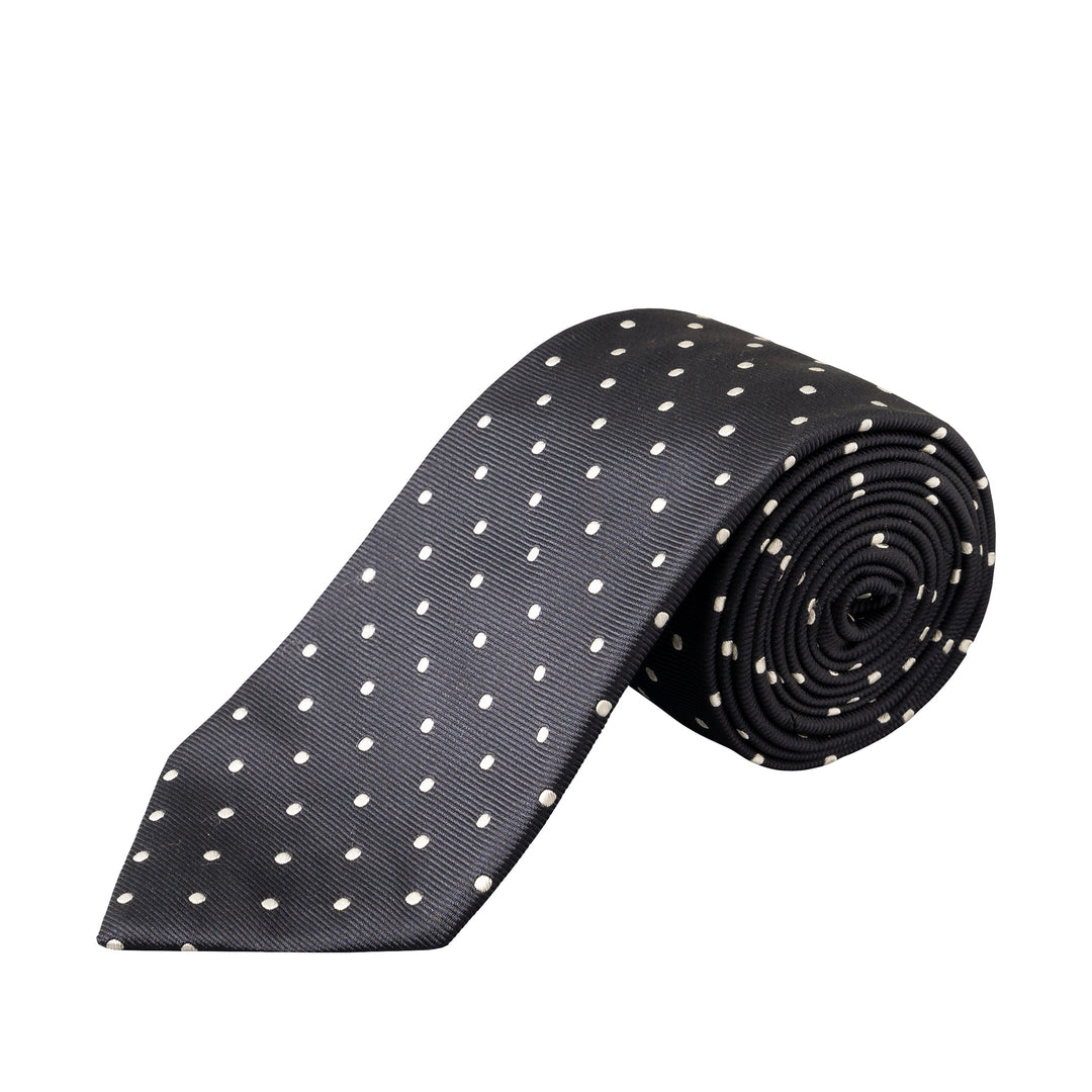 Midnight Blue Polka Dot Woven Silk Tie - ETON