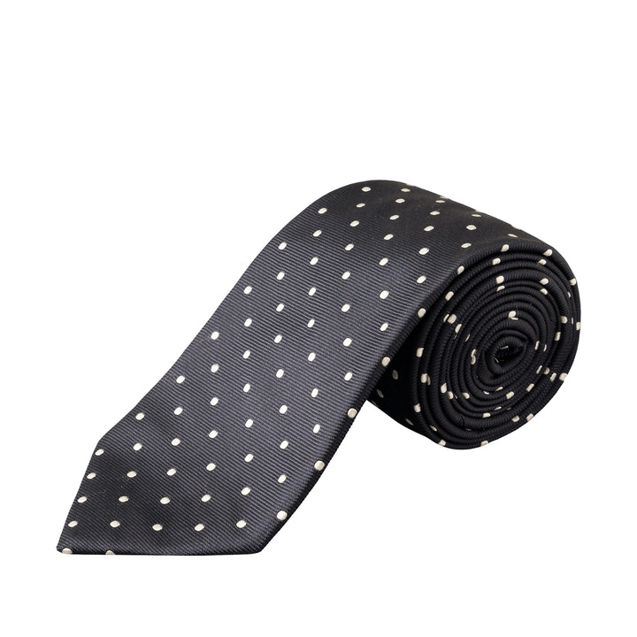 Midnight Blue Polka Dot Woven Silk Tie - ETON