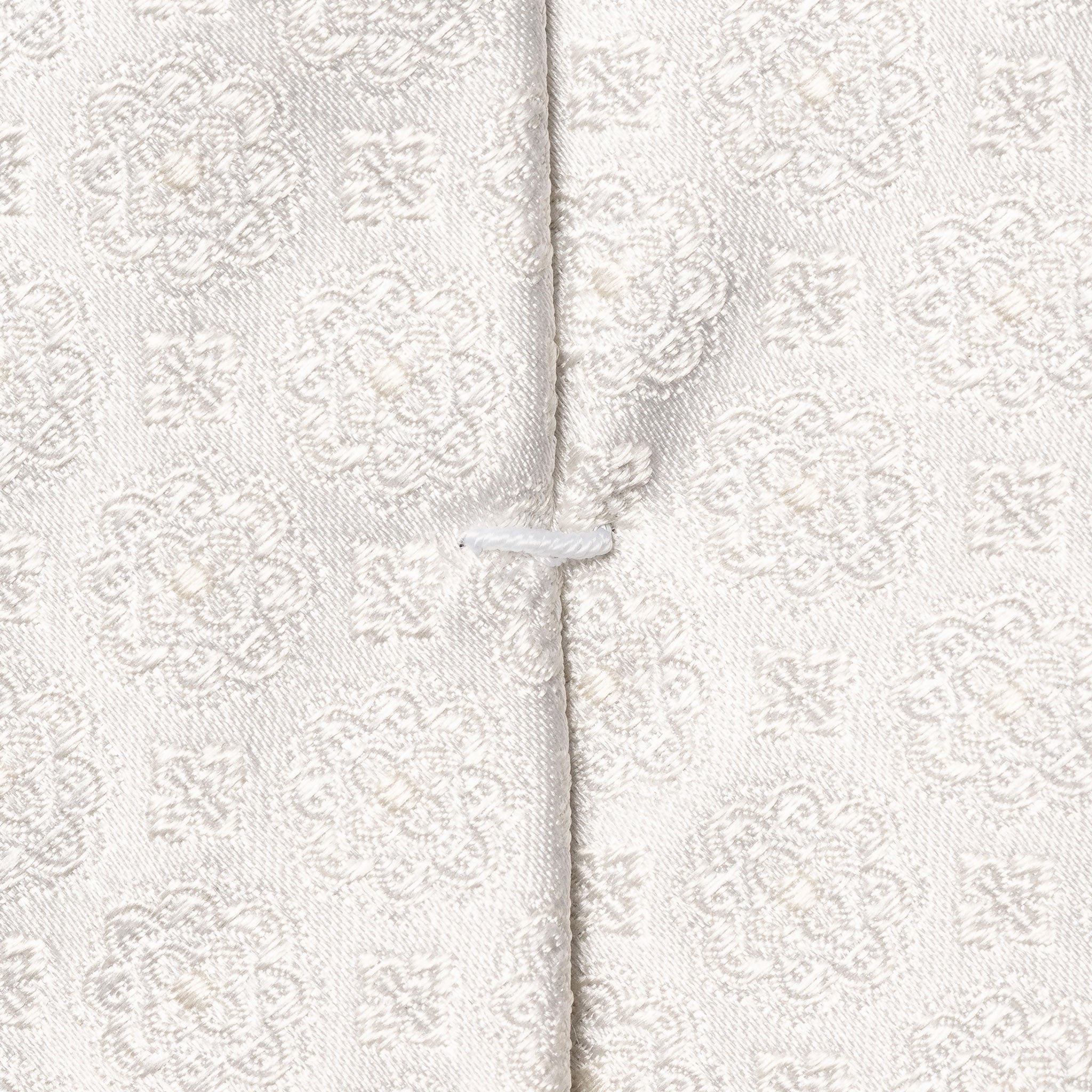 White Medallion Pattern Woven Silk Tie - ETON