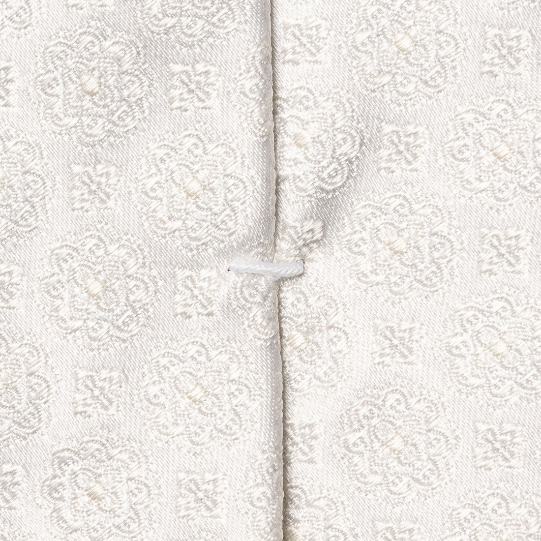 White Medallion Pattern Woven Silk Tie - ETON