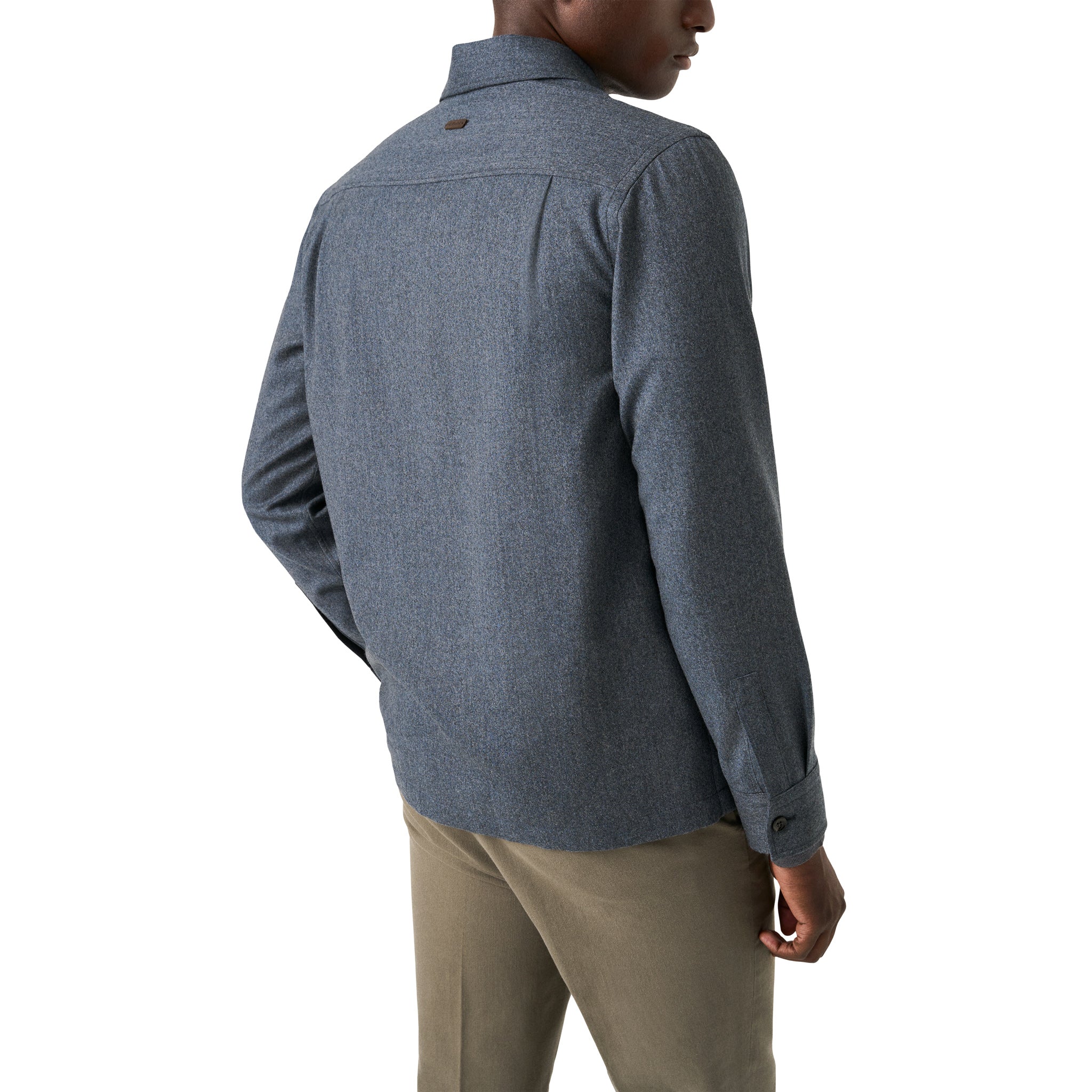 Steel Blue Active Wool Four-Pocket Overshirt - ETON