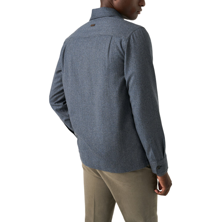 Steel Blue Active Wool Four-Pocket Overshirt - ETON