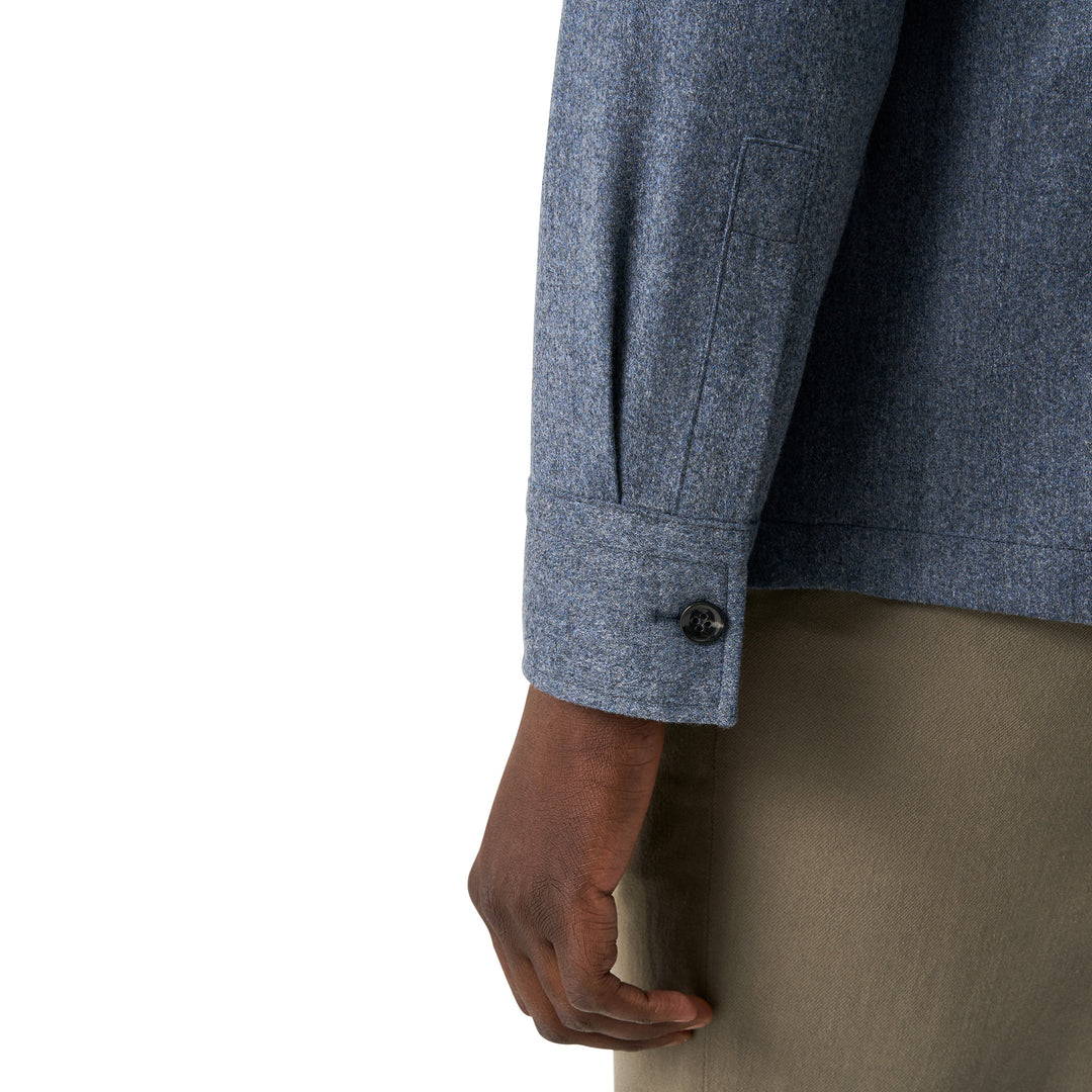 Steel Blue Active Wool Four-Pocket Overshirt - ETON