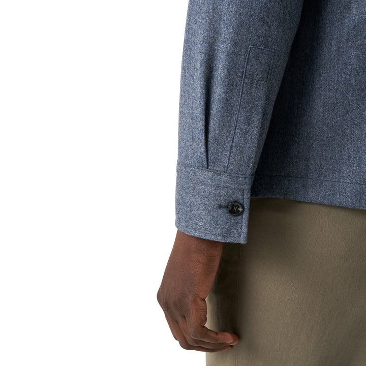 Steel Blue Active Wool Four-Pocket Overshirt - ETON