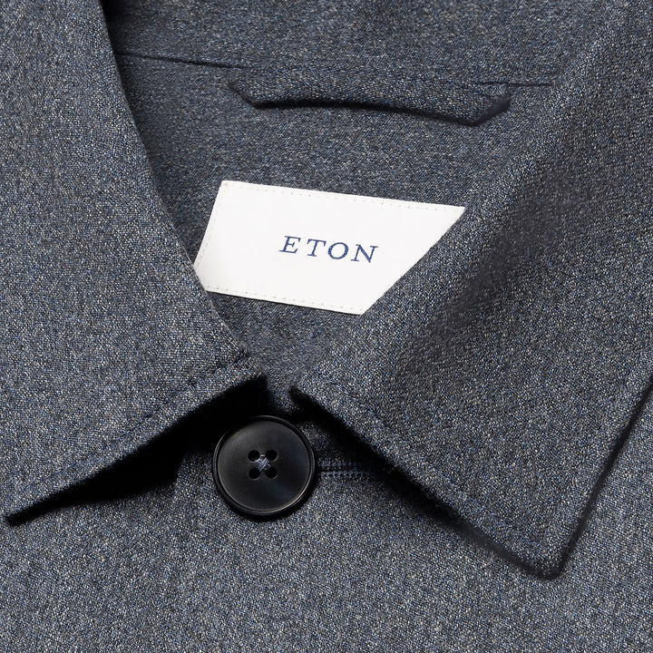 Steel Blue Active Wool Four-Pocket Overshirt - ETON
