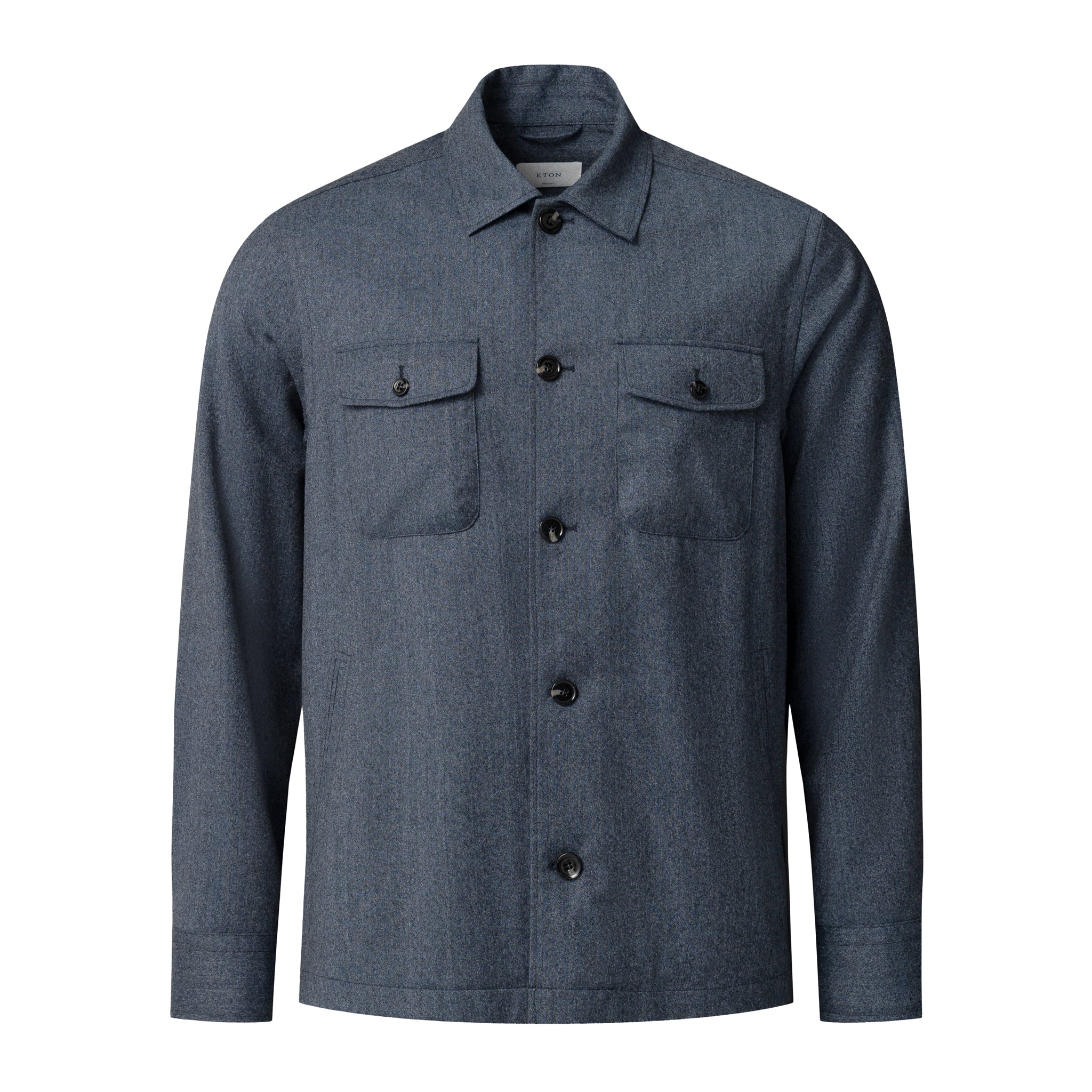 Steel Blue Active Wool Four-Pocket Overshirt - ETON