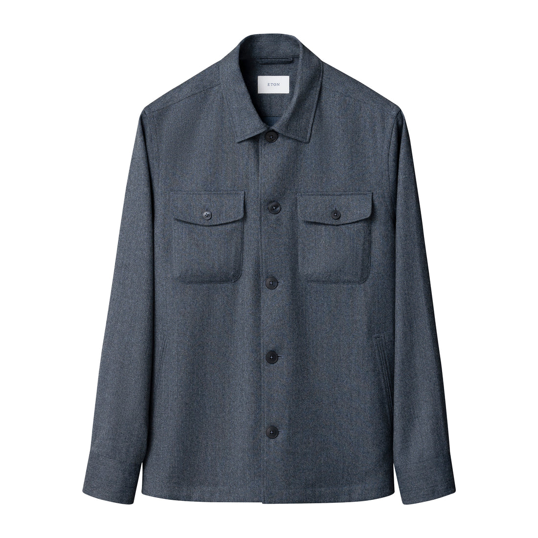 Steel Blue Active Wool Four-Pocket Overshirt - ETON