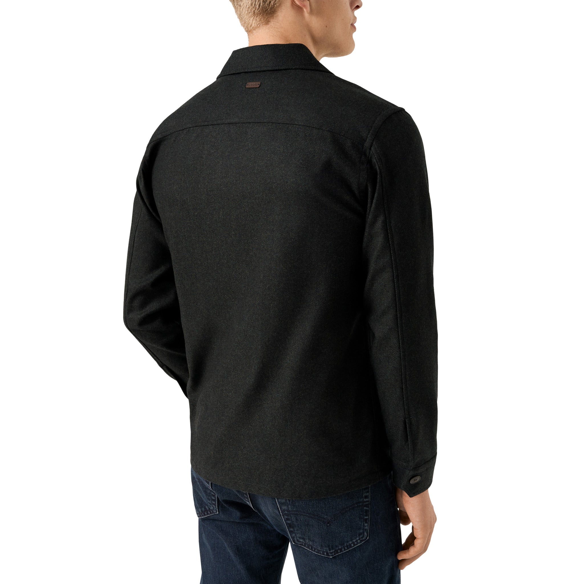 Dark Green Herringbone Wool-Cashmere Chore Jacket - ETON