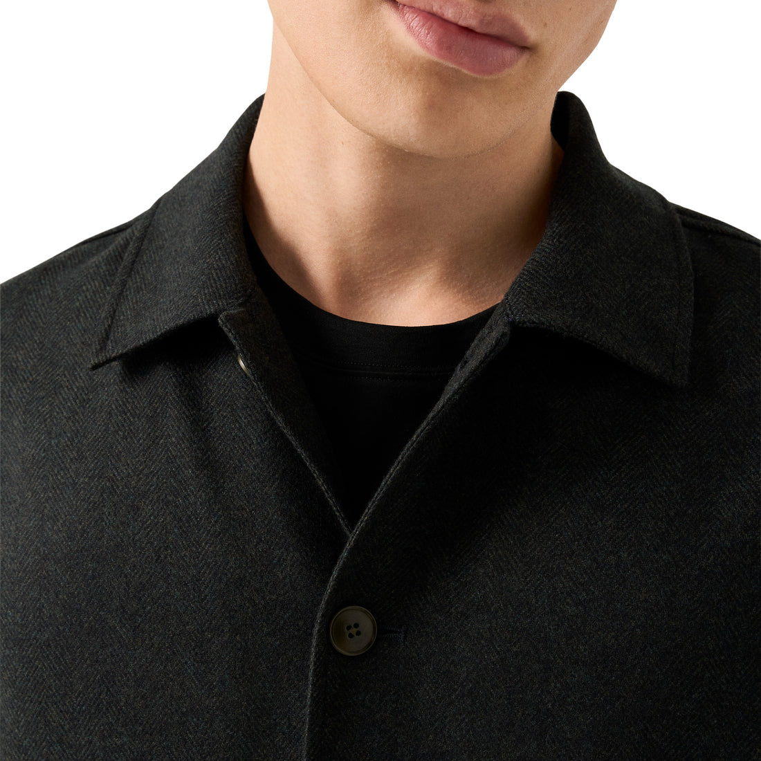Dark Green Herringbone Wool-Cashmere Chore Jacket - ETON