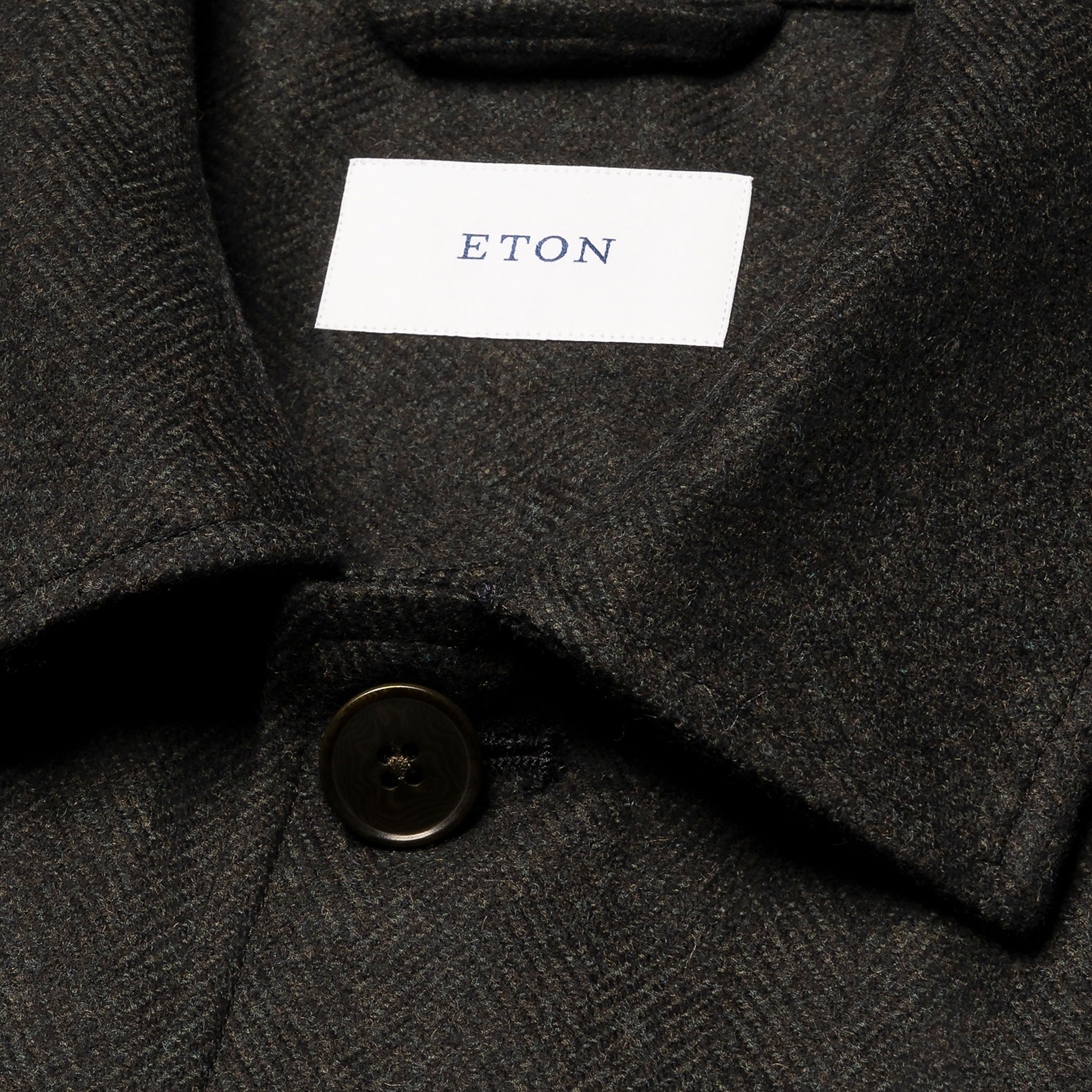 Dark Green Herringbone Wool-Cashmere Chore Jacket - ETON