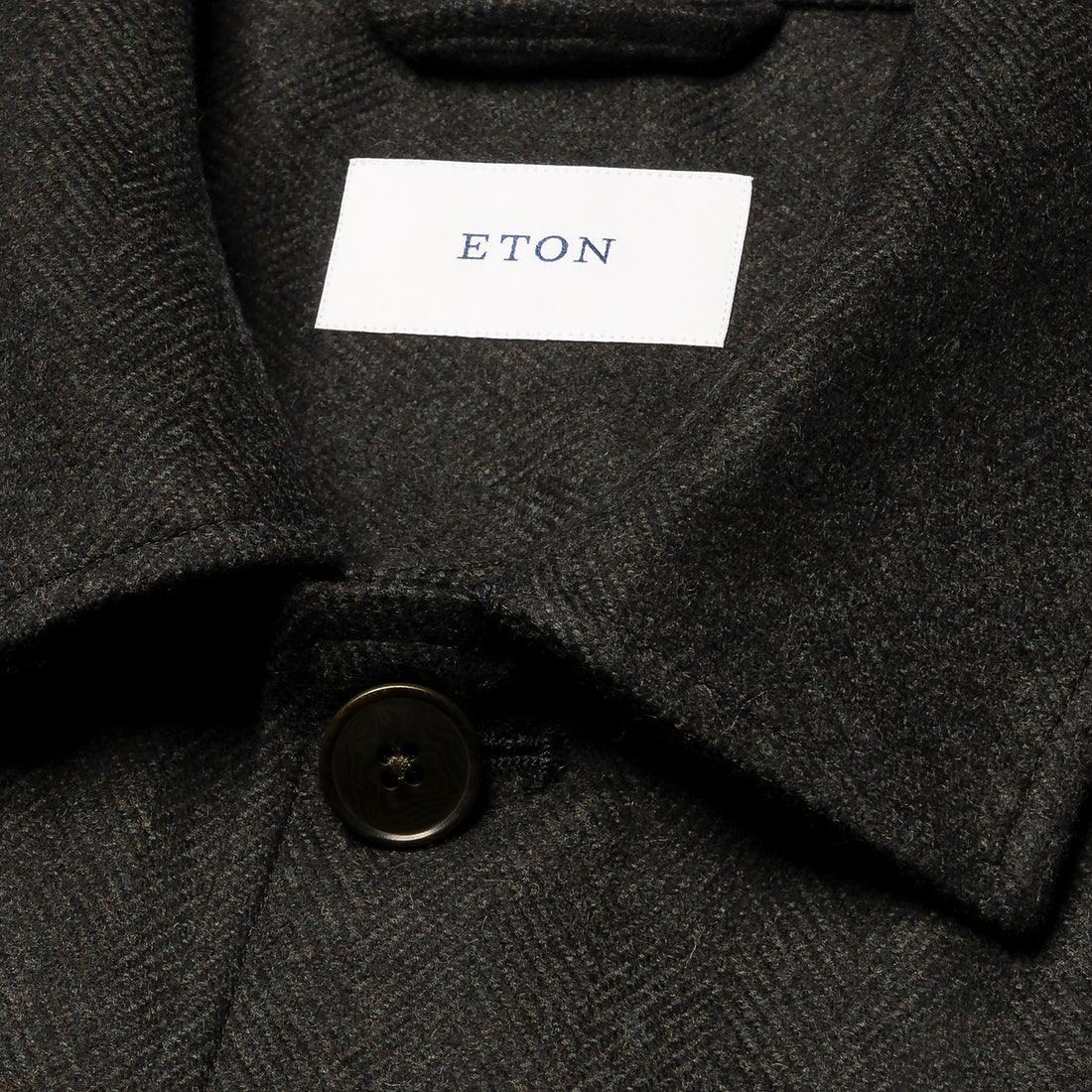 Dark Green Herringbone Wool-Cashmere Chore Jacket - ETON