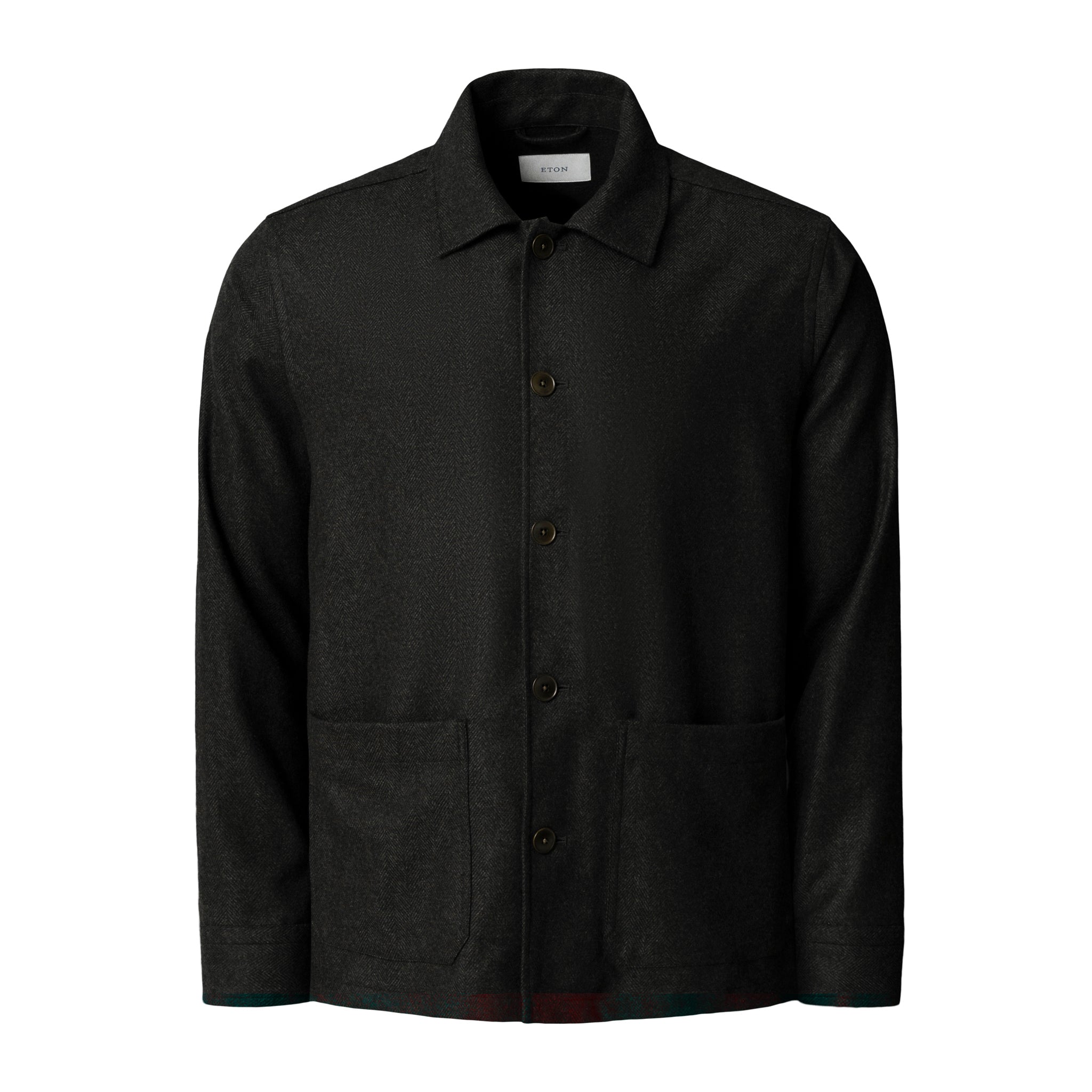 Dark Green Herringbone Wool-Cashmere Chore Jacket - ETON