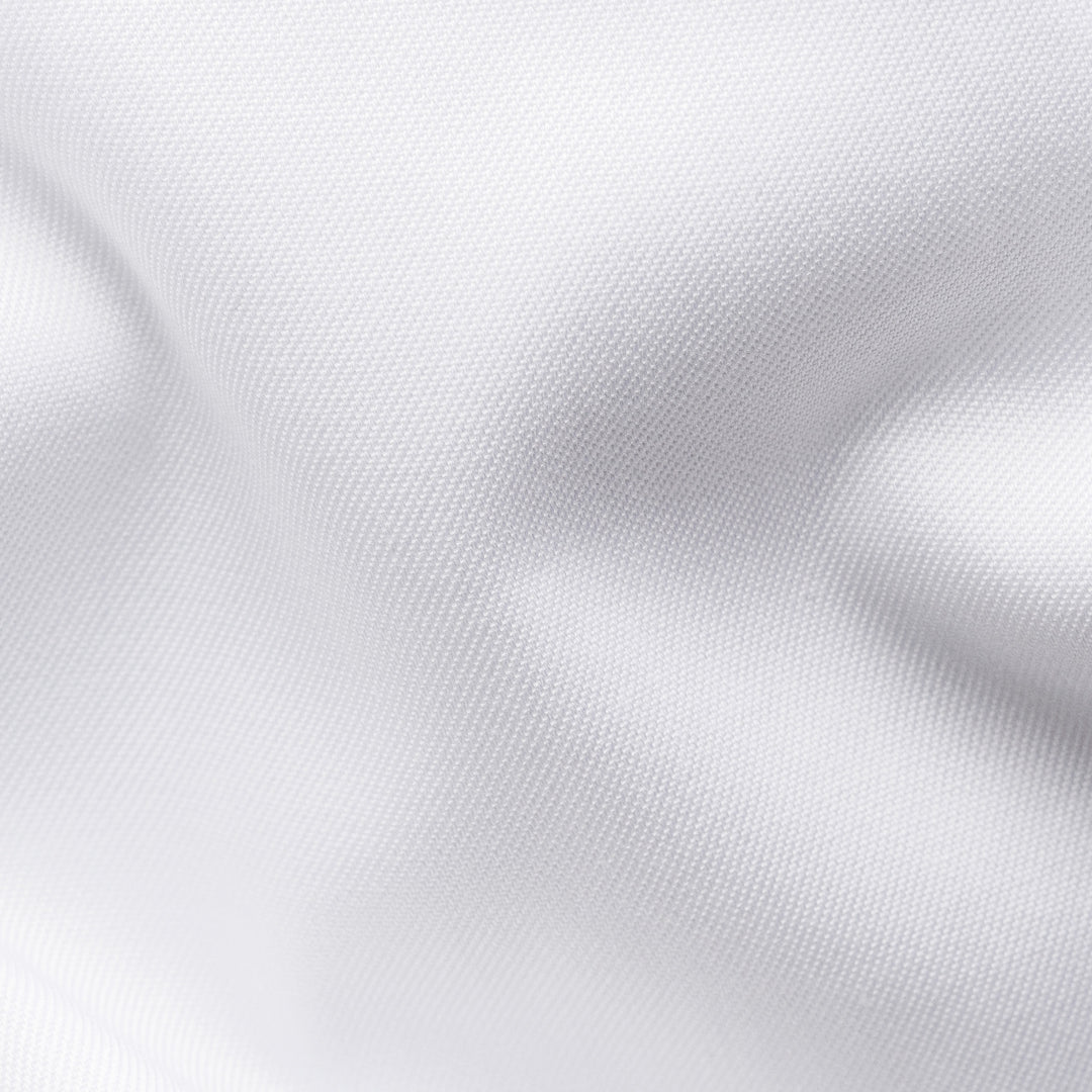 White Solid Geometric Effect Signature Twill Contemporary Fit Shirt - ETON
