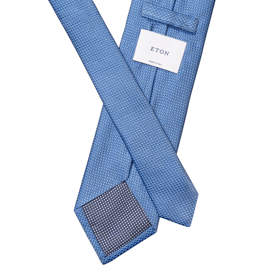 Light Blue Pin Dot Woven Silk Tie - ETON