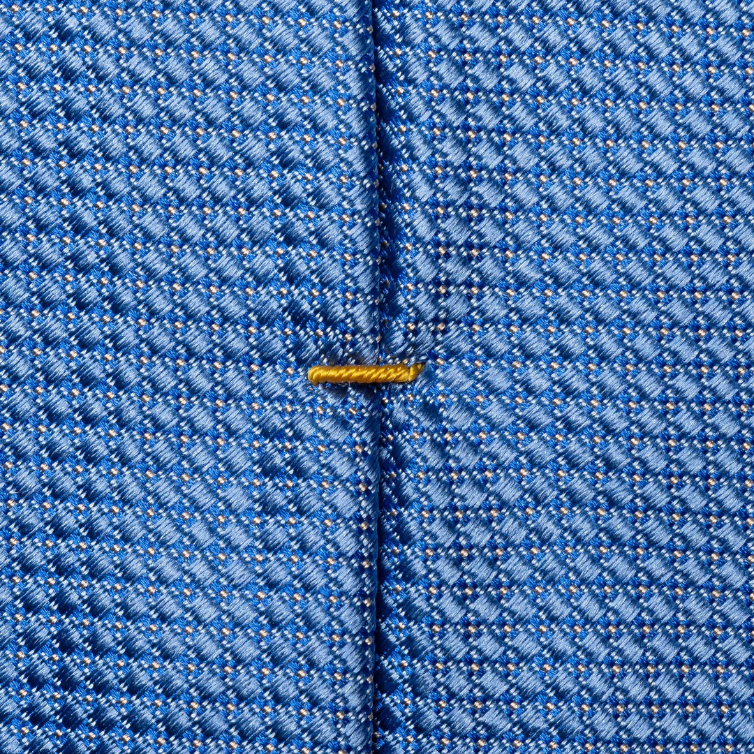 Light Blue Pin Dot Woven Silk Tie - ETON