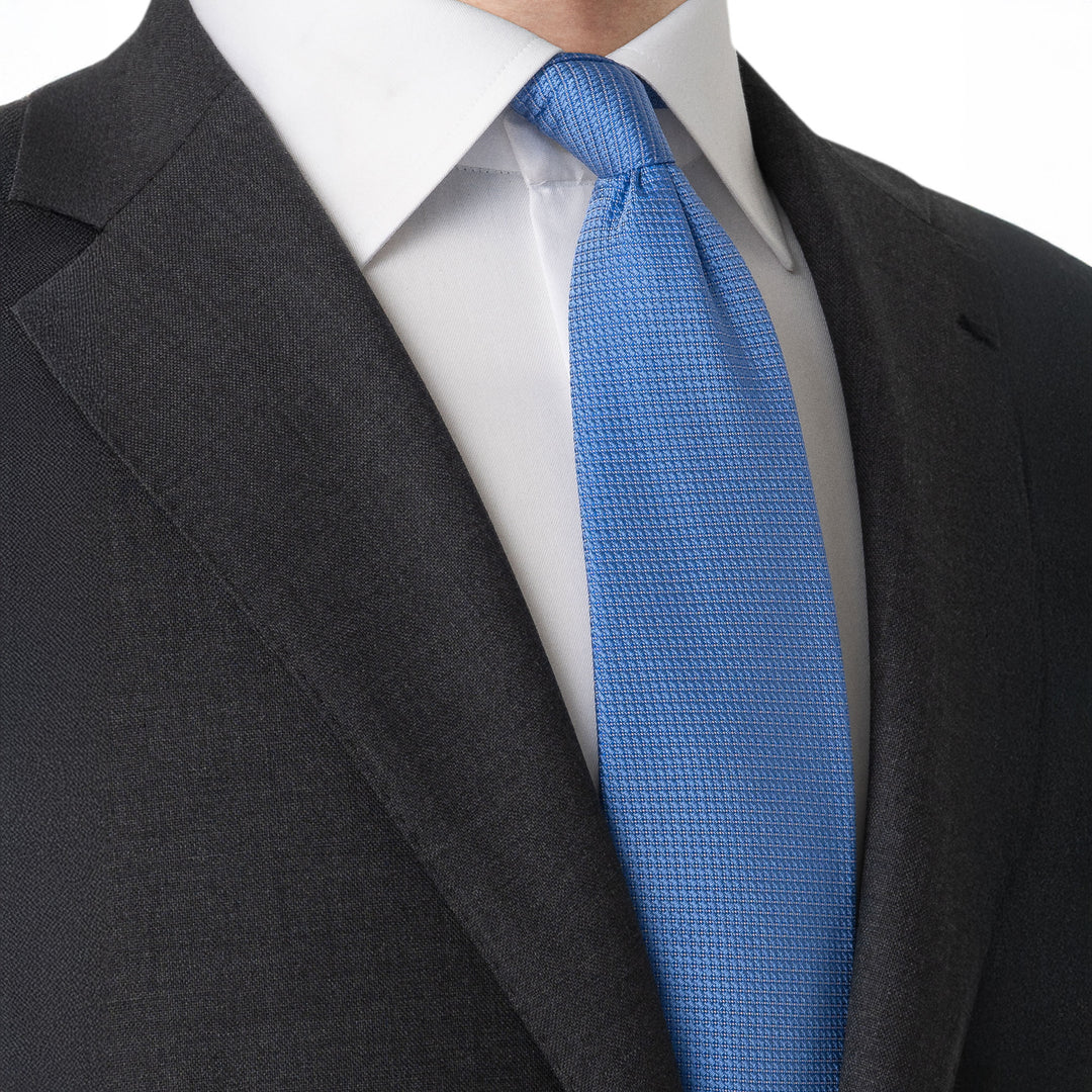 Light Blue Pin Dot Woven Silk Tie - ETON