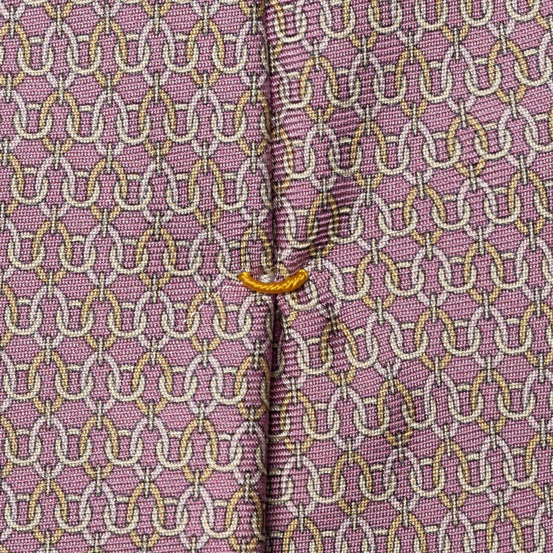Light Pink Geometric Chain Print Silk Tie - ETON