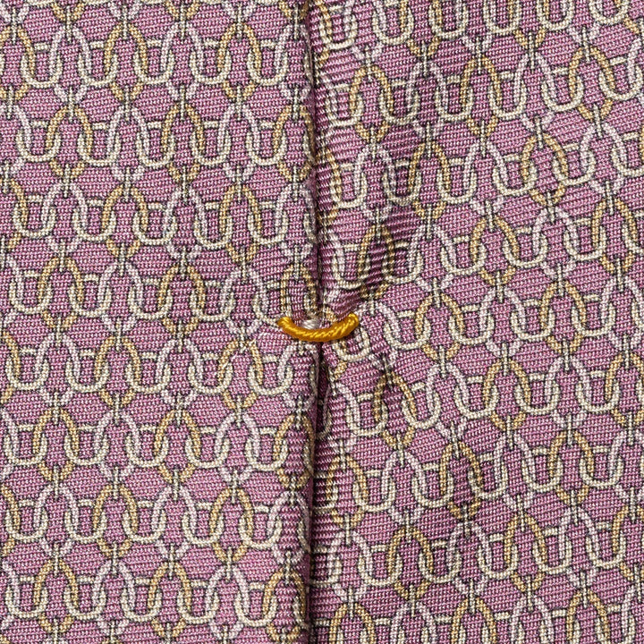 Light Pink Geometric Chain Print Silk Tie - ETON
