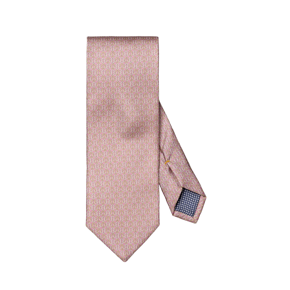 Light Pink Geometric Chain Print Silk Tie - ETON