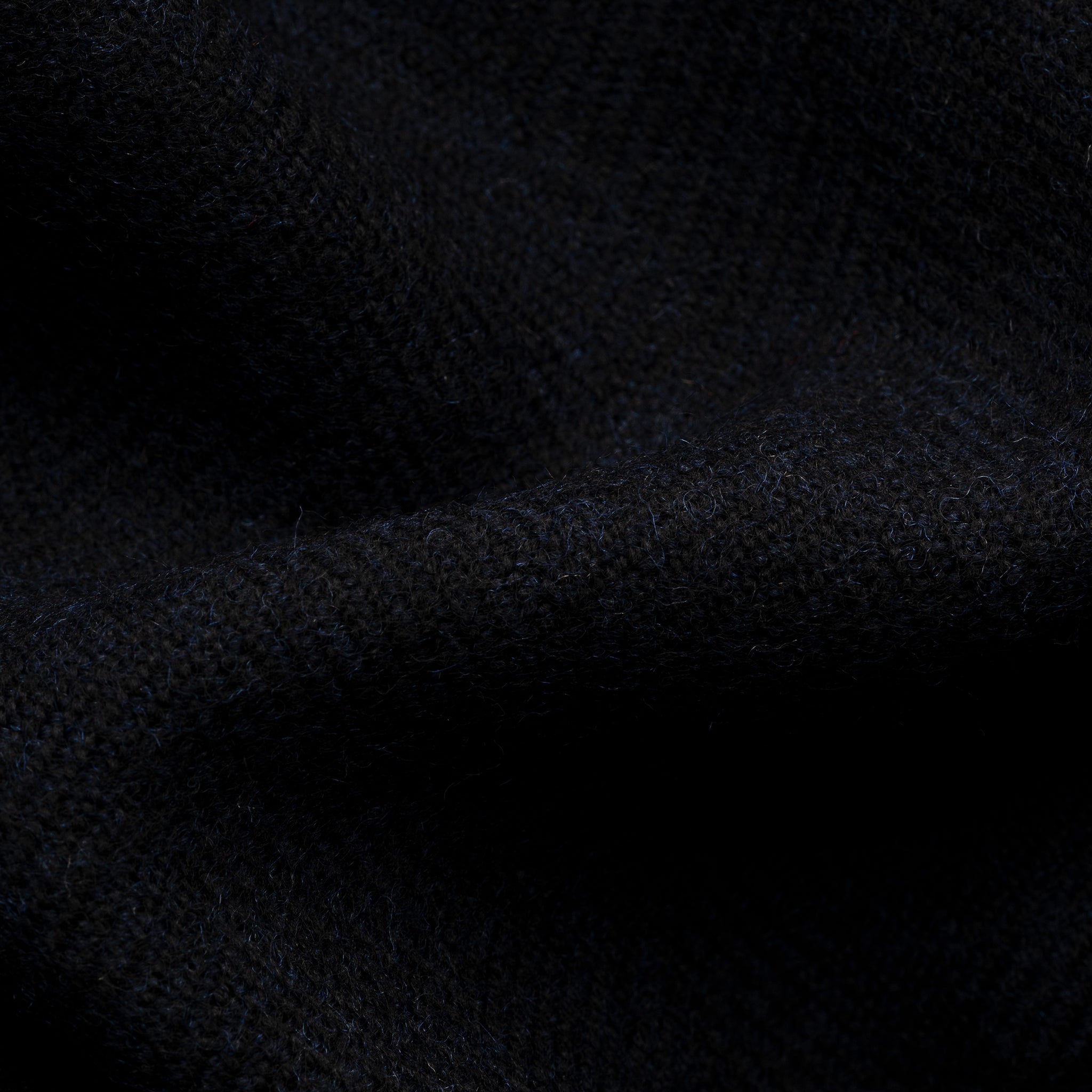 Dark Blue Herringbone Merino Wool Scarf - ETON