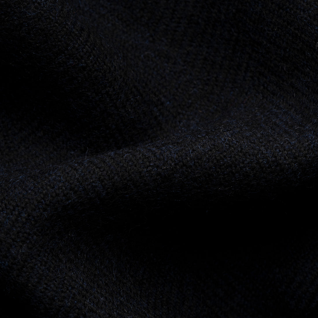 Dark Blue Herringbone Merino Wool Scarf - ETON