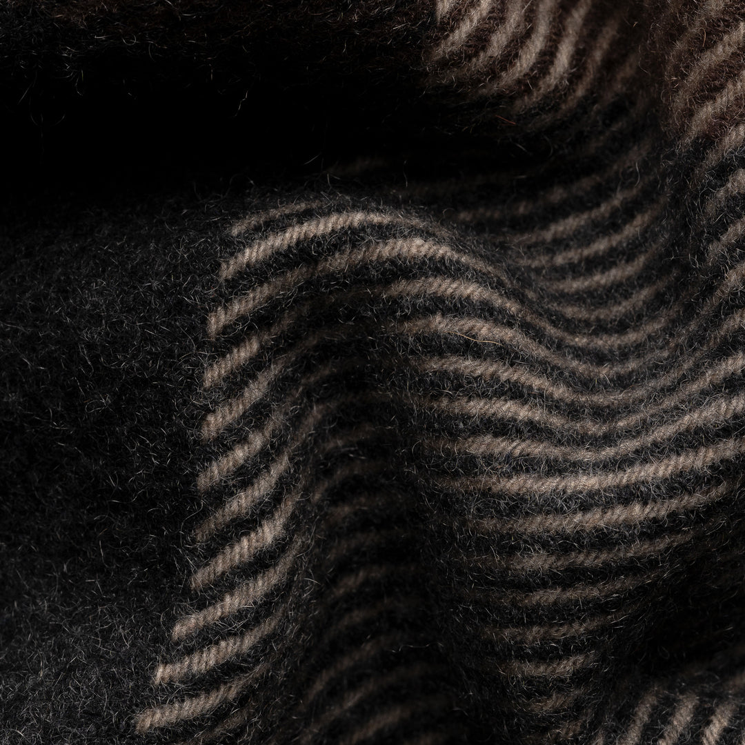 Dark Brown Block Colour Cashmere Scarf - ETON