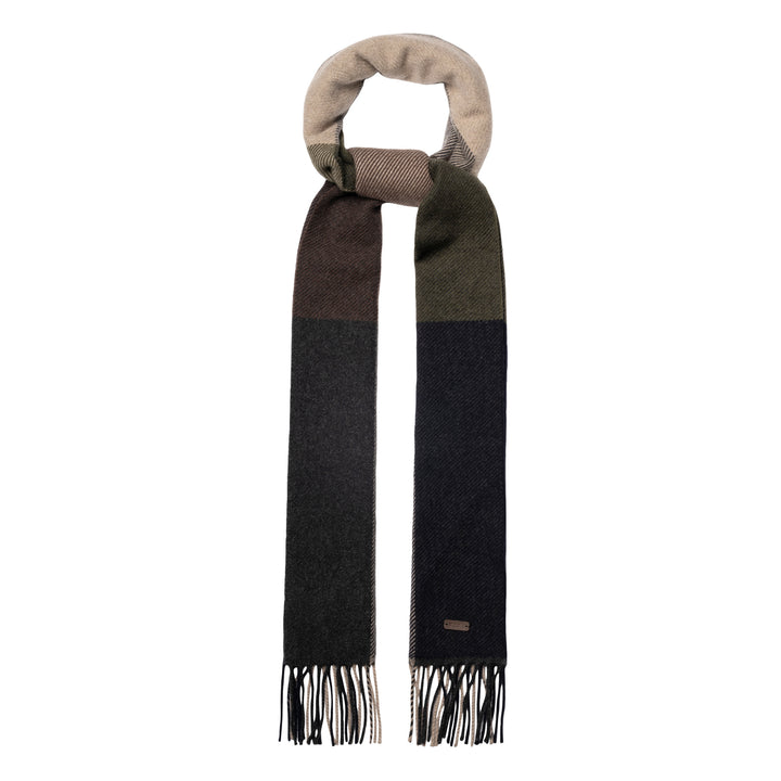Dark Brown Block Colour Cashmere Scarf - ETON