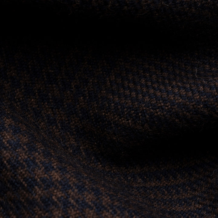 Dark Brown Prince-of-Wales Check Merino Wool Scarf - ETON